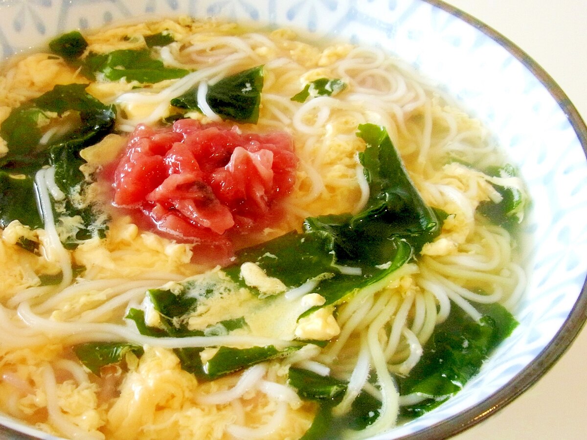 たまごとわかめの梅にゅうめん レシピ 作り方 By メリッコ 楽天レシピ